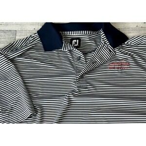 FootJoy Golf Shirt Mens XL Blue White Striped River Cup 2017 Huntsville‎ CC Polo